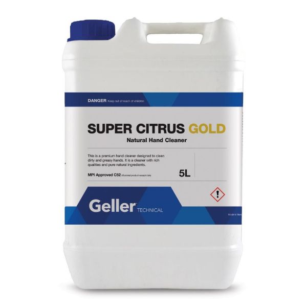 Picture of GELLER SUPER CITRUS GOLD NATURAL HAND CLEANER  5L PUMP